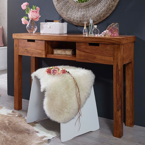 Wadsworth Solid Wood Console Table In Honey Oak Finish