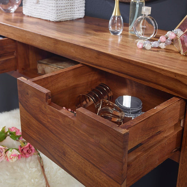 Wadsworth Solid Wood Console Table In Honey Oak Finish