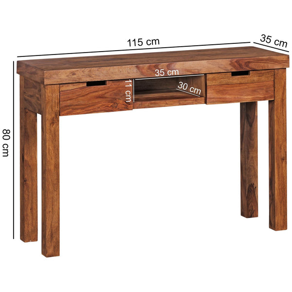 Wadsworth Solid Wood Console Table In Honey Oak Finish