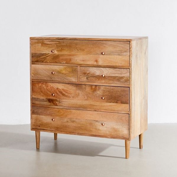 Solid Wood Sideboard With 5 Drawers