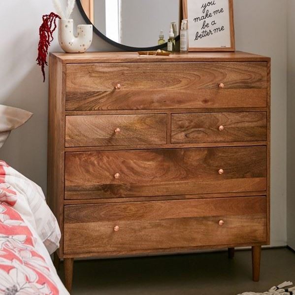 Solid Wood Sideboard With 5 Drawers