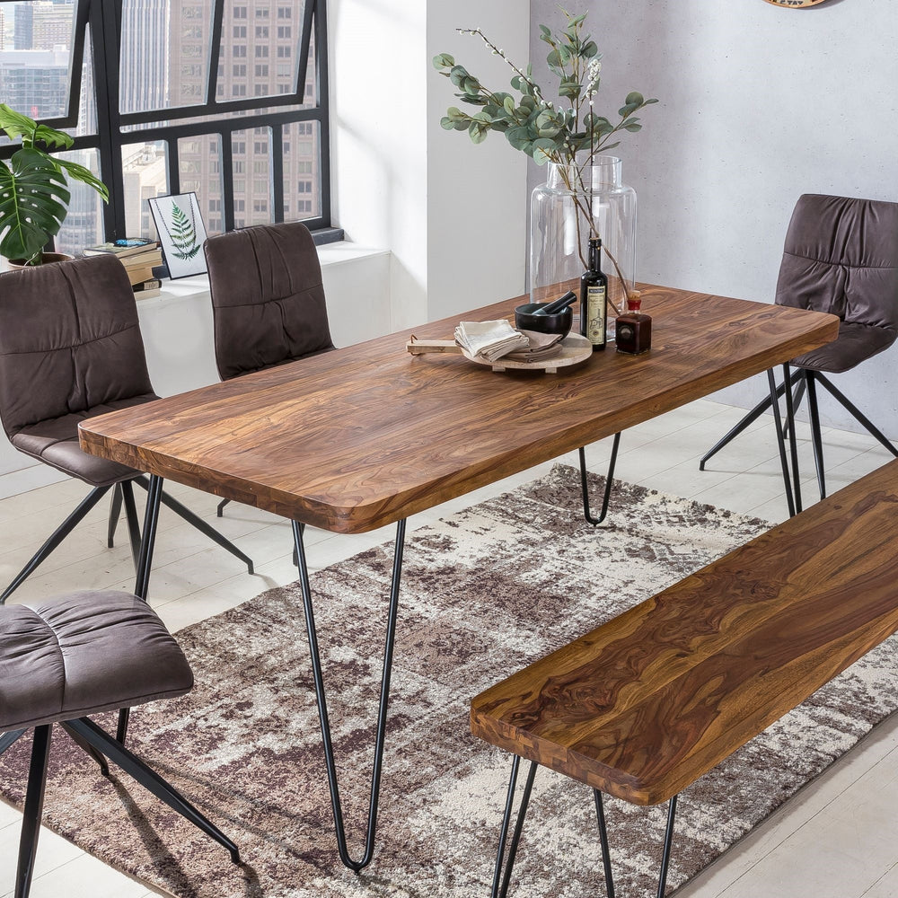 Solid Wood Sheesham Dining Table With Stable Legs