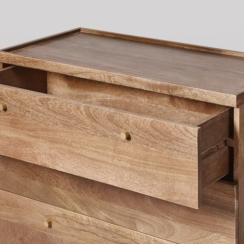 Solid Wood Halle Chest Of Drawer With Brass Stand