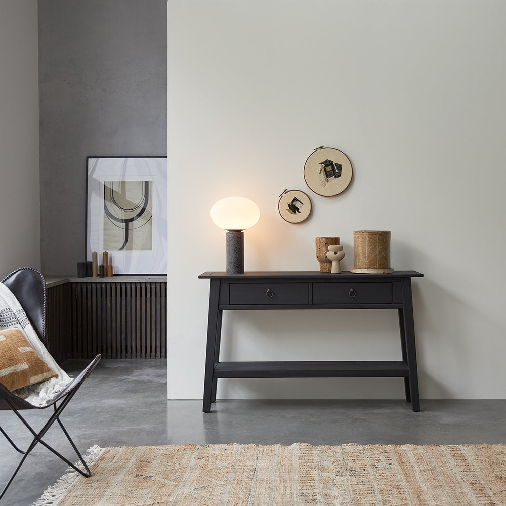 Xena Solid Wood Console Table In Walnut Finish