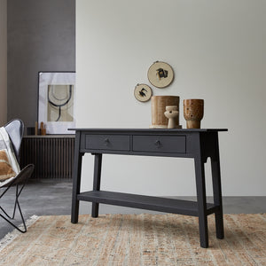 Xena Solid Wood Console Table In Walnut Finish