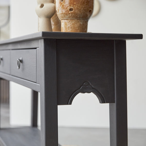 Xena Solid Wood Console Table In Walnut Finish