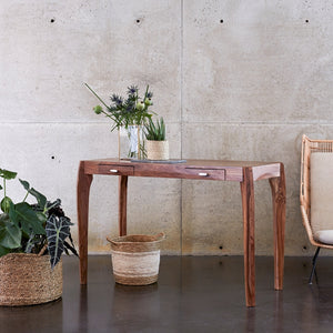 Aldrich Solid Wood Console Table In Honey Oak Finish