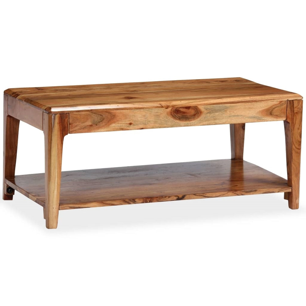 Harley Rectangular Solid Wood Coffee Table In Semi Gloss Finish