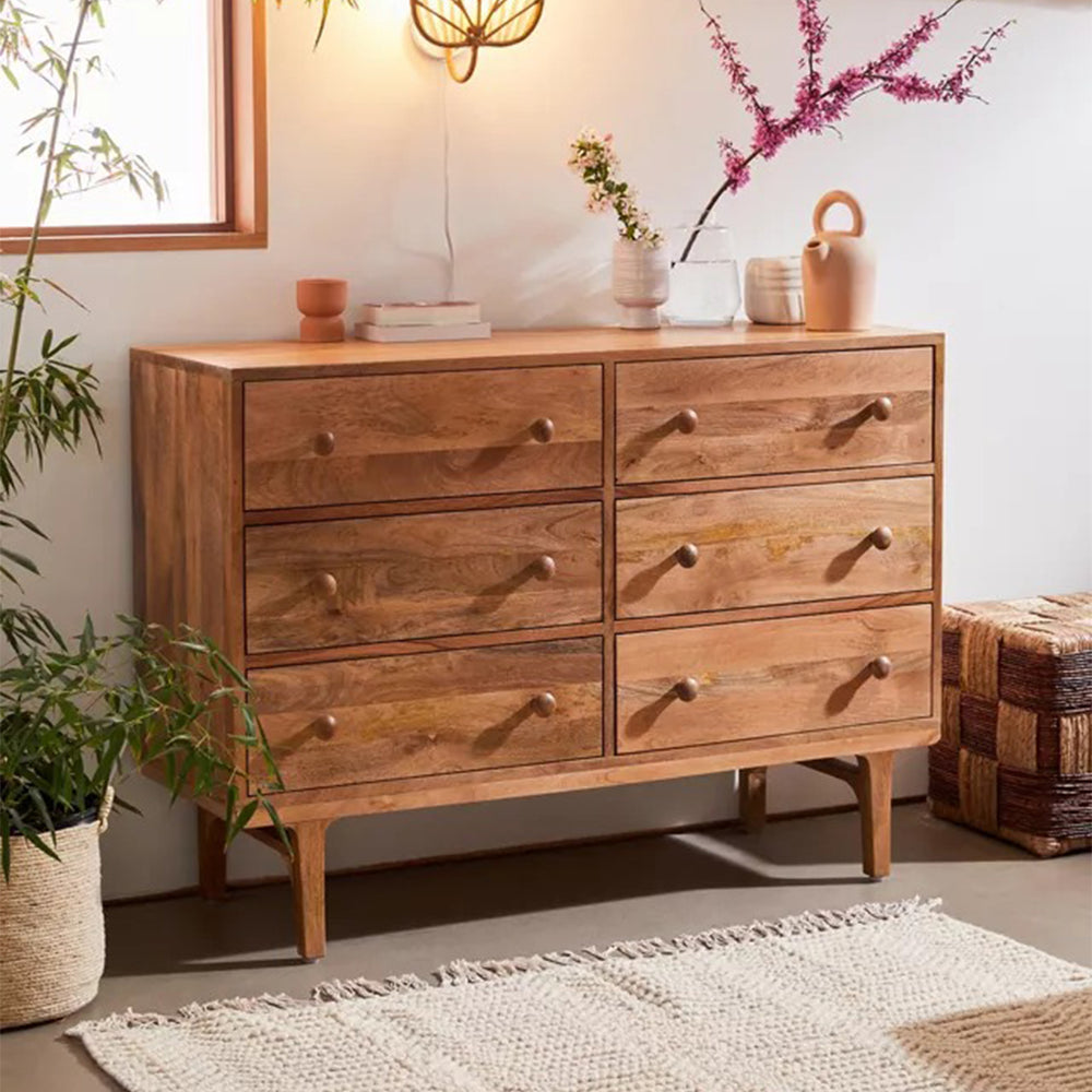 Scala Solid Wood Chest Of 6 Drawers In Matte Finish