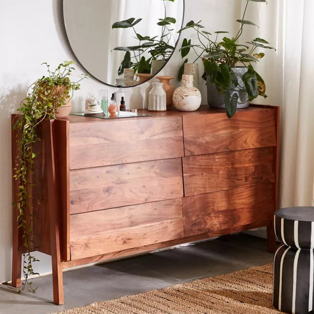 Wallace Solid Wood Chest Of 6 Drawers In Matte Finish