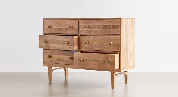 Scala Solid Wood Chest Of 6 Drawers In Matte Finish