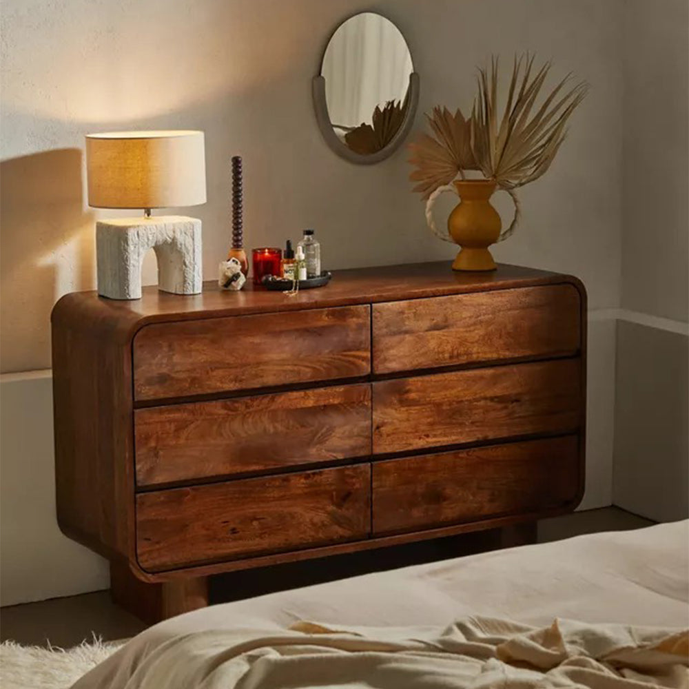 Roswell Solid Wood Chest Of 6 Drawers In Matte Finish