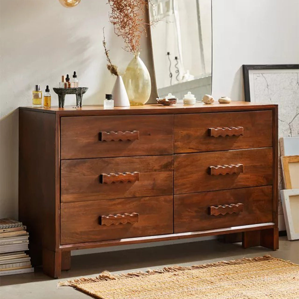 Orwell Solid Wood Chest Of 6 Drawers In Matte Finish