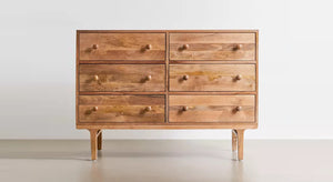 Scala Solid Wood Chest Of 6 Drawers In Matte Finish