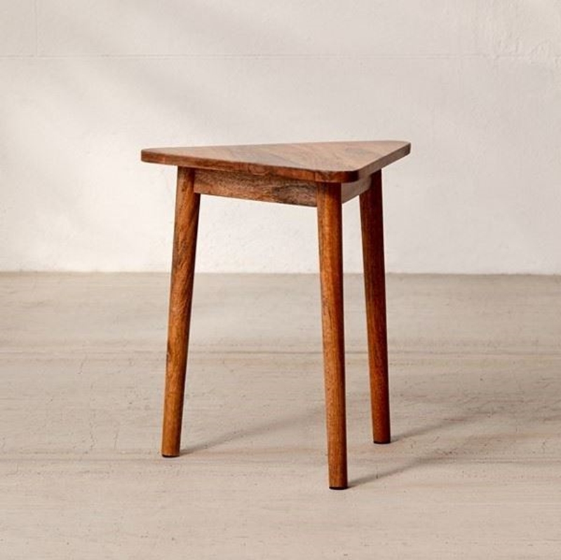 triangle wood side table