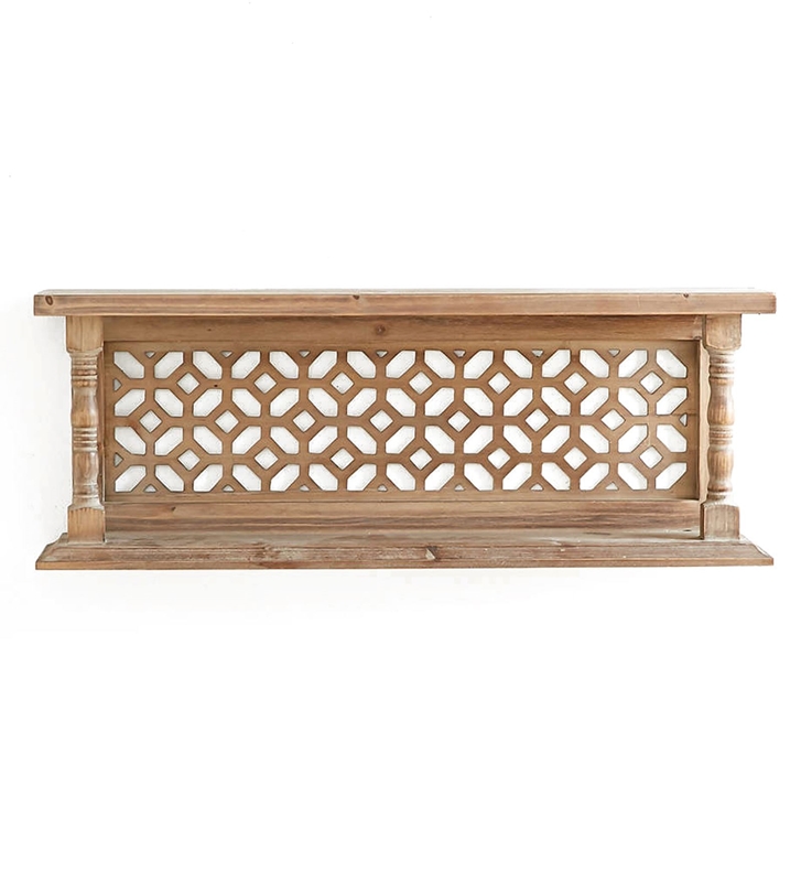 Brown Solid Wood Wall Shelf-wooden Furniture