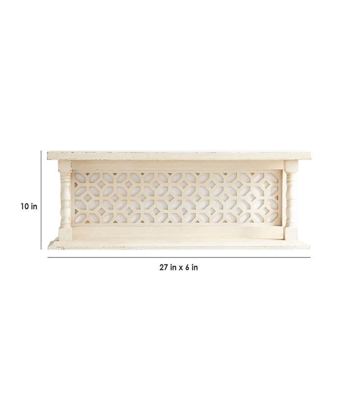 Solid Wood White Wall Shelf-wooden Furniture