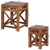 Picture of Ashby Solid Wood Nested Side Table In Honey Oak Finish