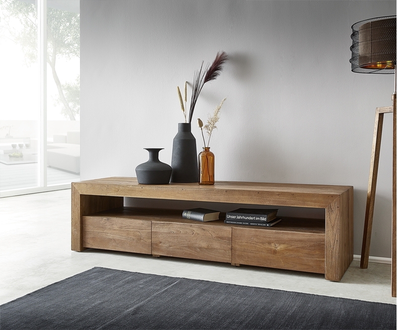 Solid wood TV cabinet in Acacia Wood-Wooden Furniture|Furniture online ...