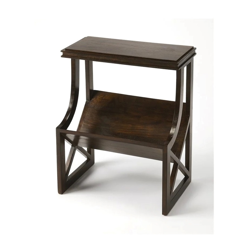 Beaumont Lane Metropolitan Living Wood Book Table in Dark Brown