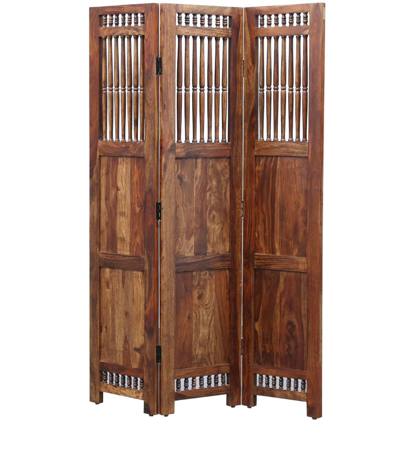 Taksh Sheesham Wood Room Divider in Natural Finish-Wooden Furniture ...