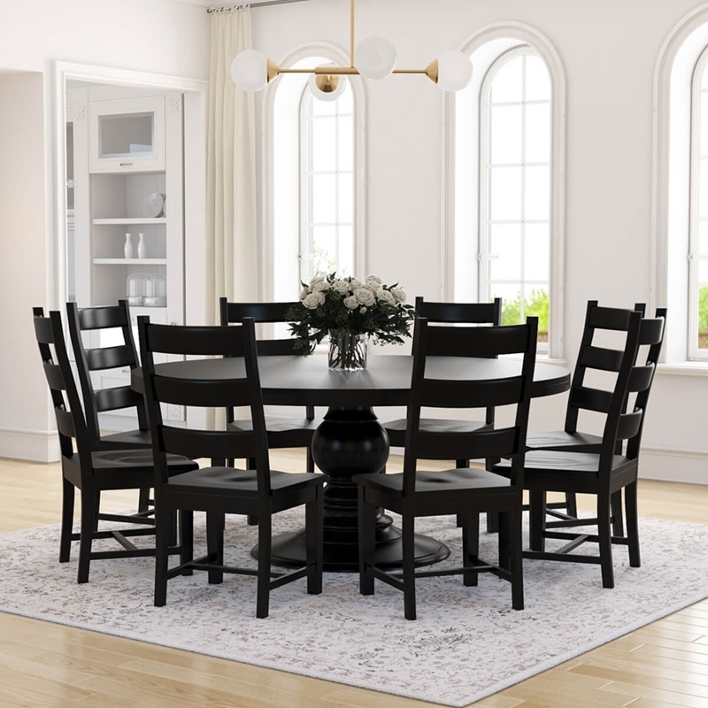 black round dining