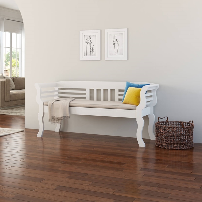 Solid Wood White Bench Wooden Furniture Furniture Online Buy Wooden   0015583 Solid Wood White Bench 800 