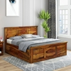 Picture of Stainfield Solid Wood King Size Box Storage Bed In Honey Oak Finish