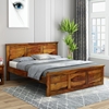 Picture of Stainfleld Solid Wood Queen Size Bed In Honey Oak Finish