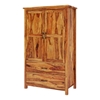 Picture of Parker Solid Sheesham Wood 2 Door 2 Drawer Wardrobe In Light Honey Finish