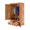 Picture of Alaca Solid Sheesham Wood 2 Door 2 Drawer Wardrobe In Light Honey Finish