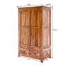 Picture of Alaca Solid Sheesham Wood 2 Door 2 Drawer Wardrobe In Light Honey Finish