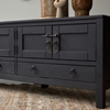 Picture of Oroville Solid Mango Wood TV Unit 2 Drawer 4 Door In Black Finish