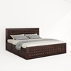 Picture of Diamond Solid Wood Queen Size Box Storage Bed In Dark Walnut Finish