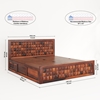 Picture of Diamond Solid Wood King Size Box Storage Bed In Honey Oak Finish WITH 2 BEDSIDE