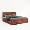 Picture of Diamond Solid Wood Queen Size Box Storage Bed In Honey Oak Finish