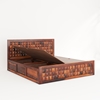 Picture of Diamond Solid Wood Queen Size Box Storage Bed In Honey Oak Finish