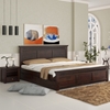 Picture of Madhvi Solid Wood King Size Drawer Storage Bed In Dark Walnut Finish