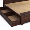 Picture of Madhvi Solid Wood King Size Drawer Storage Bed In Dark Walnut Finish