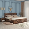 Picture of Diamond Solid Wood King Size Box Storage Bed In Provincial Teak Finish