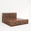 Picture of Diamond Solid Wood King Size Box Storage Bed In Provincial Teak Finish