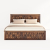 Picture of Diamond Solid Wood King Size Box Storage Bed In Provincial Teak Finish