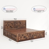 Picture of Diamond Solid Wood King Size Box Storage Bed In Provincial Teak Finish