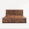 Picture of Diamond Solid Wood Queen Size Box Storage Bed In Provincial Teak Finish