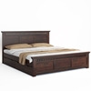 Picture of Madhvi Solid Wood Queen Size Drawer Storage Bed In Dark Walnut Finish