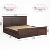 Picture of Madhvi Solid Wood Queen Size Drawer Storage Bed In Dark Walnut Finish