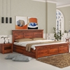 Picture of Madhvi Solid Wood Queen Size Drawer Storage Bed In Honey Oak Finish