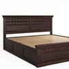 Picture of Prashiv Solid Wood Queen Size Box Storage Bed In Dark Walnut Finish