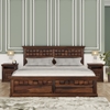 Picture of Prashiv Solid Wood Queen Size Box Storage Bed In Provincial Teak Finish