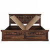 Picture of Prashiv Solid Wood Queen Size Box Storage Bed In Provincial Teak Finish